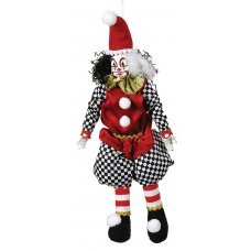 Χριστουγεννιάτικος Κρεμαστός Λούτρινος Κλόουν (38cm)